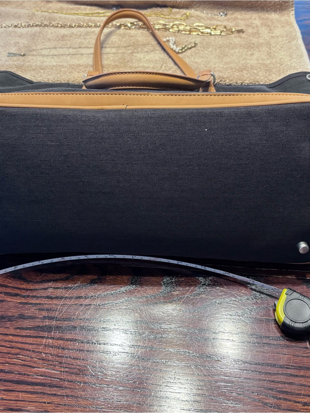 Nordace Black Canvas Tote with Tan Leather Trim - Picture 3 of 6